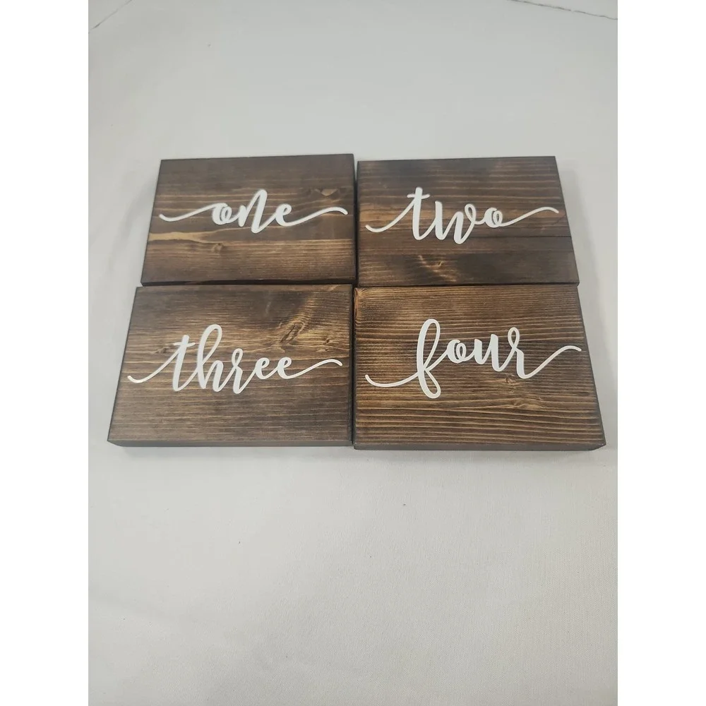 Decorative‎ Numbered Wood Plagues Has Writing On Back